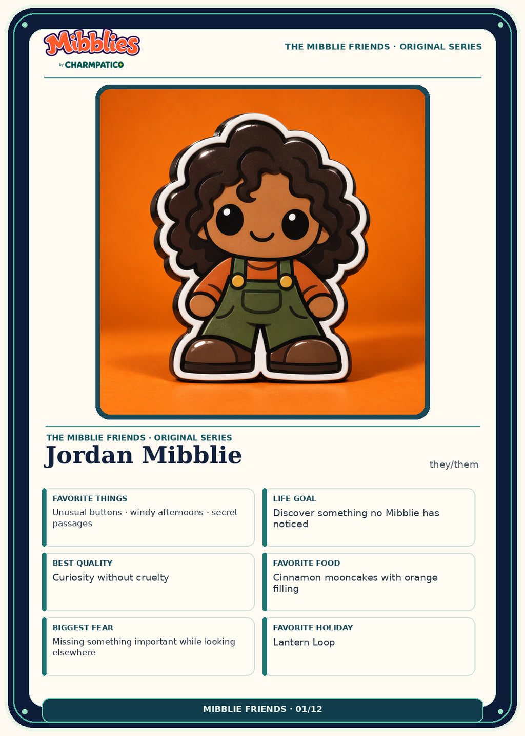 Jordan Mibblie Original Series collector card front