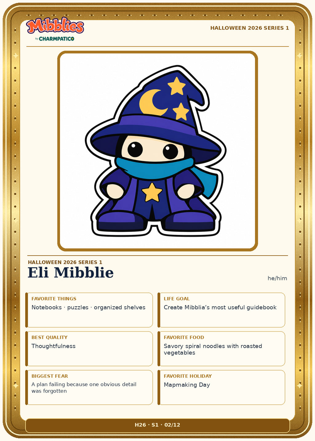 Eli Mibblie Halloween 2026 Series 1 collector card front