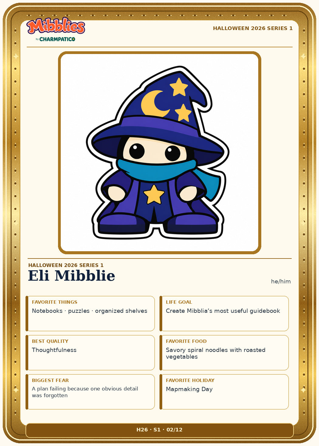 Eli Mibblie Halloween 2026 Series 1 collector card front