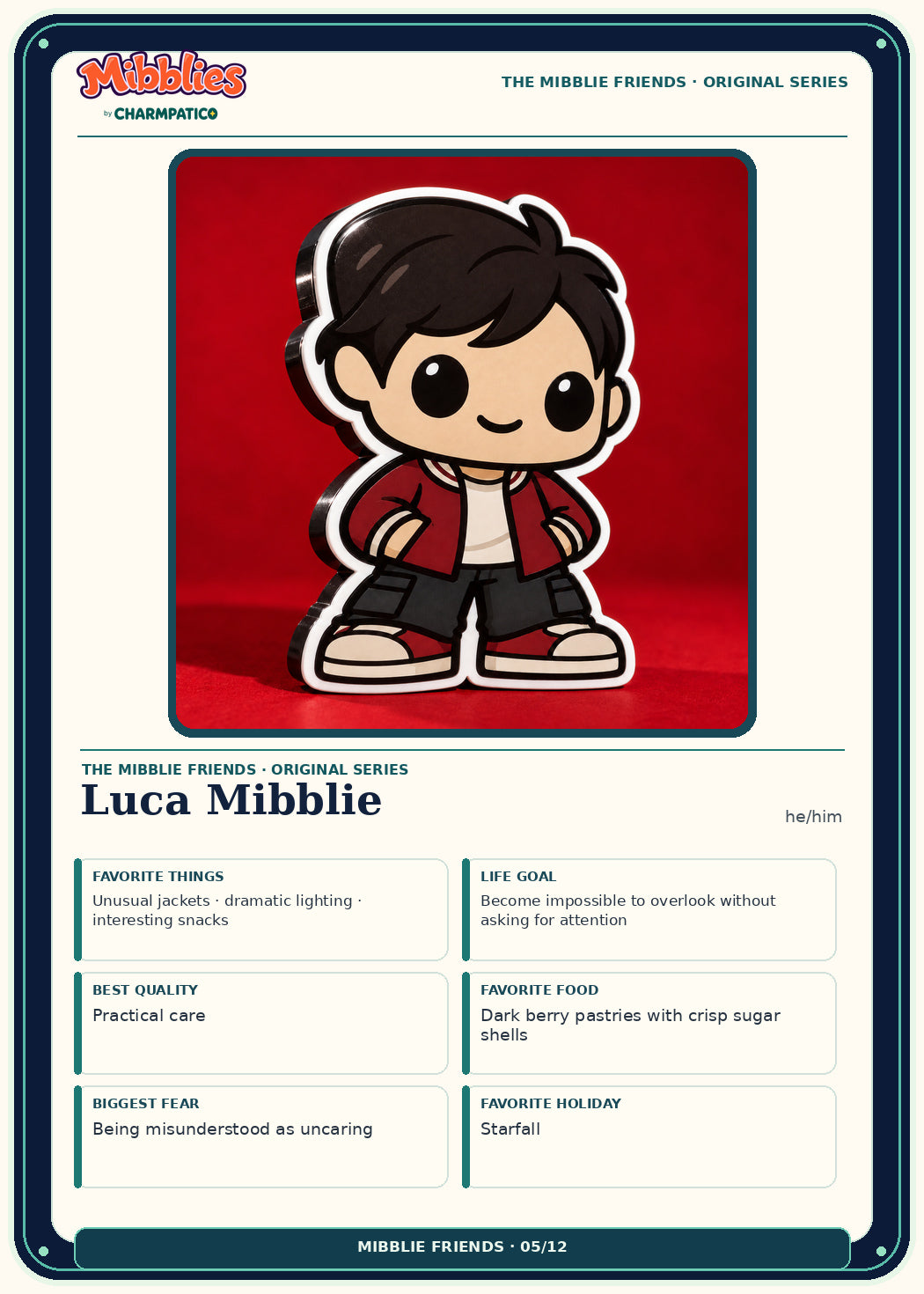 Luca Mibblie Original Series collector card front