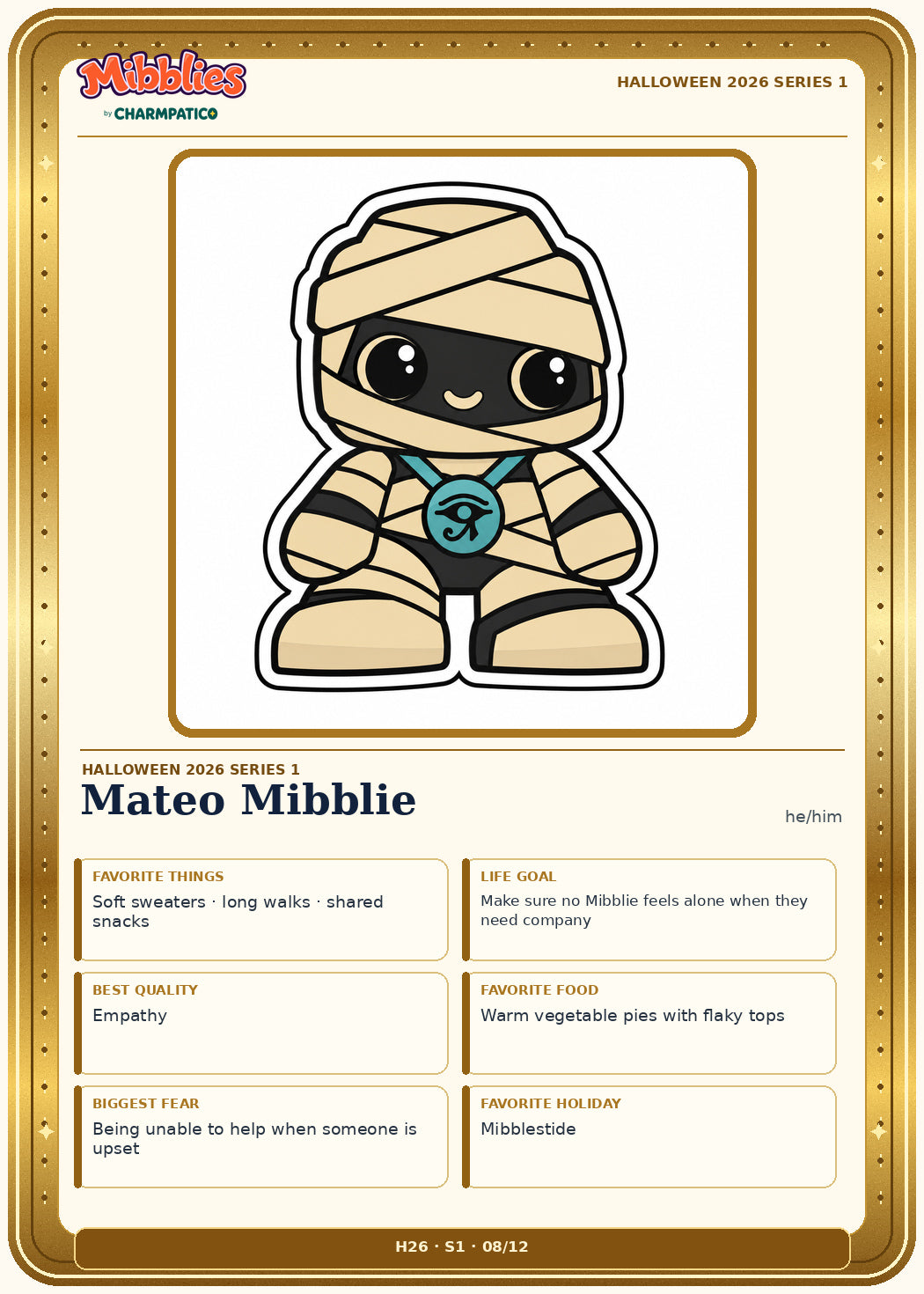 Mateo Mibblie Halloween 2026 Series 1 collector card front
