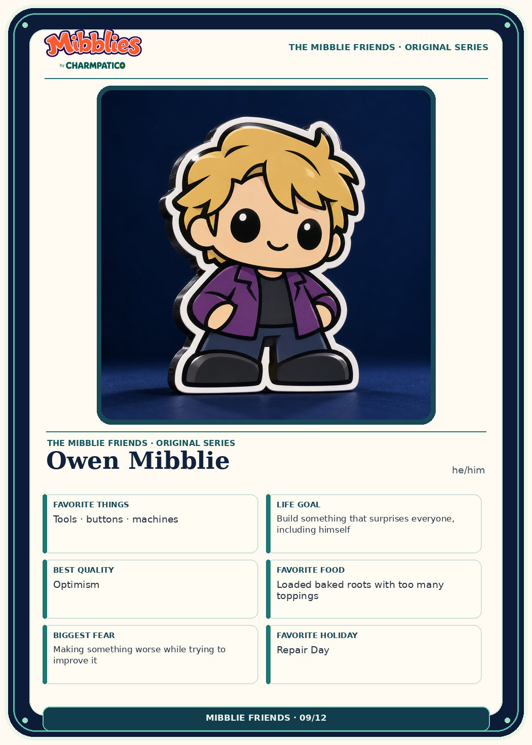 Owen Mibblie Original Series collector card front