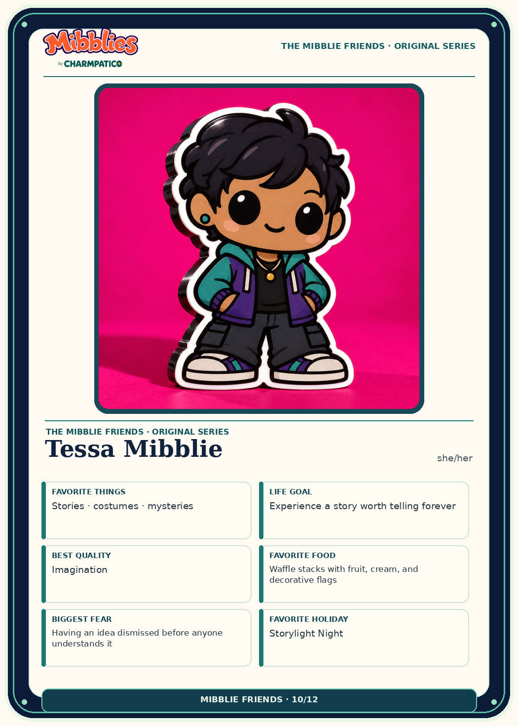Tessa Mibblie Original Series collector card front