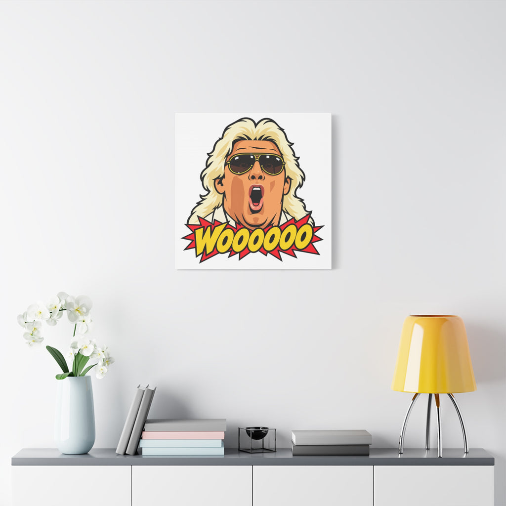 Woooooo Pop Art Canvas Wall Art - Classic 1980s Wrestling Flair