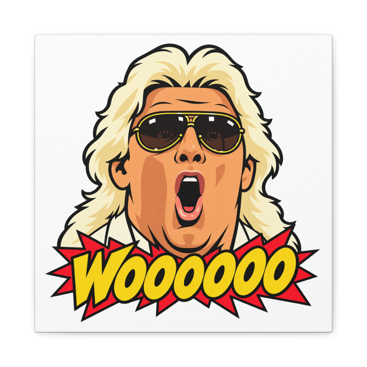 Woooooo Pop Art Canvas Wall Art - Classic 1980s Wrestling Flair