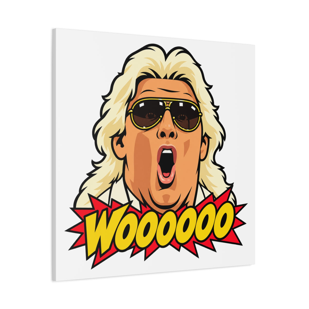 Woooooo Pop Art Canvas Wall Art - Classic 1980s Wrestling Flair