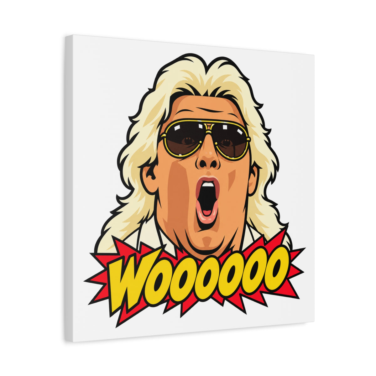 Woooooo Pop Art Canvas Wall Art - Classic 1980s Wrestling Flair
