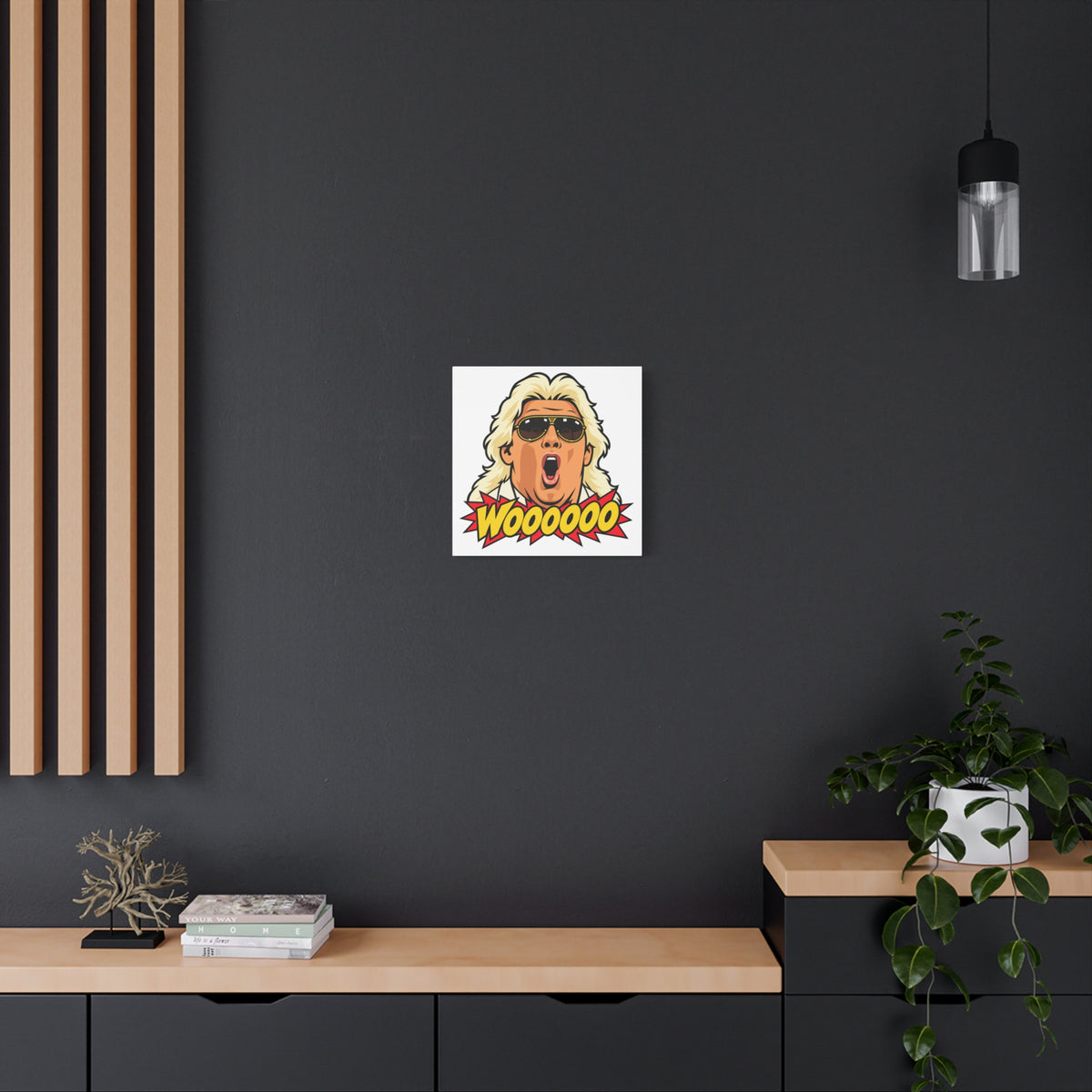 Woooooo Pop Art Canvas Wall Art - Classic 1980s Wrestling Flair