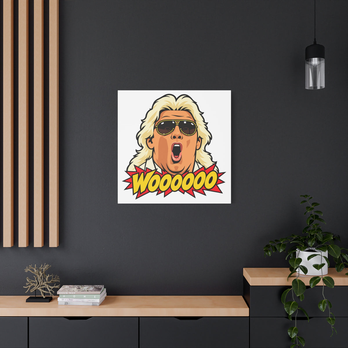 Woooooo Pop Art Canvas Wall Art - Classic 1980s Wrestling Flair