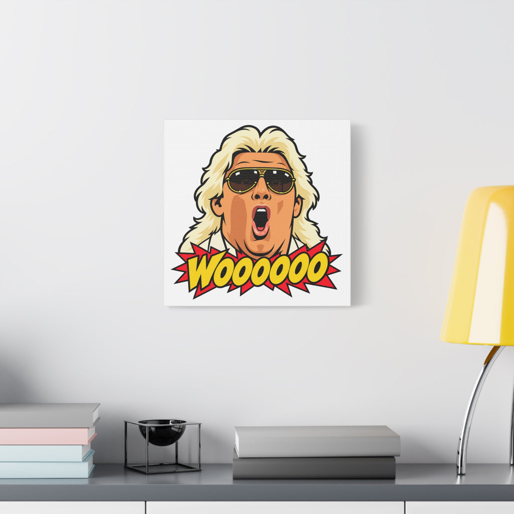 Woooooo Pop Art Canvas Wall Art - Classic 1980s Wrestling Flair