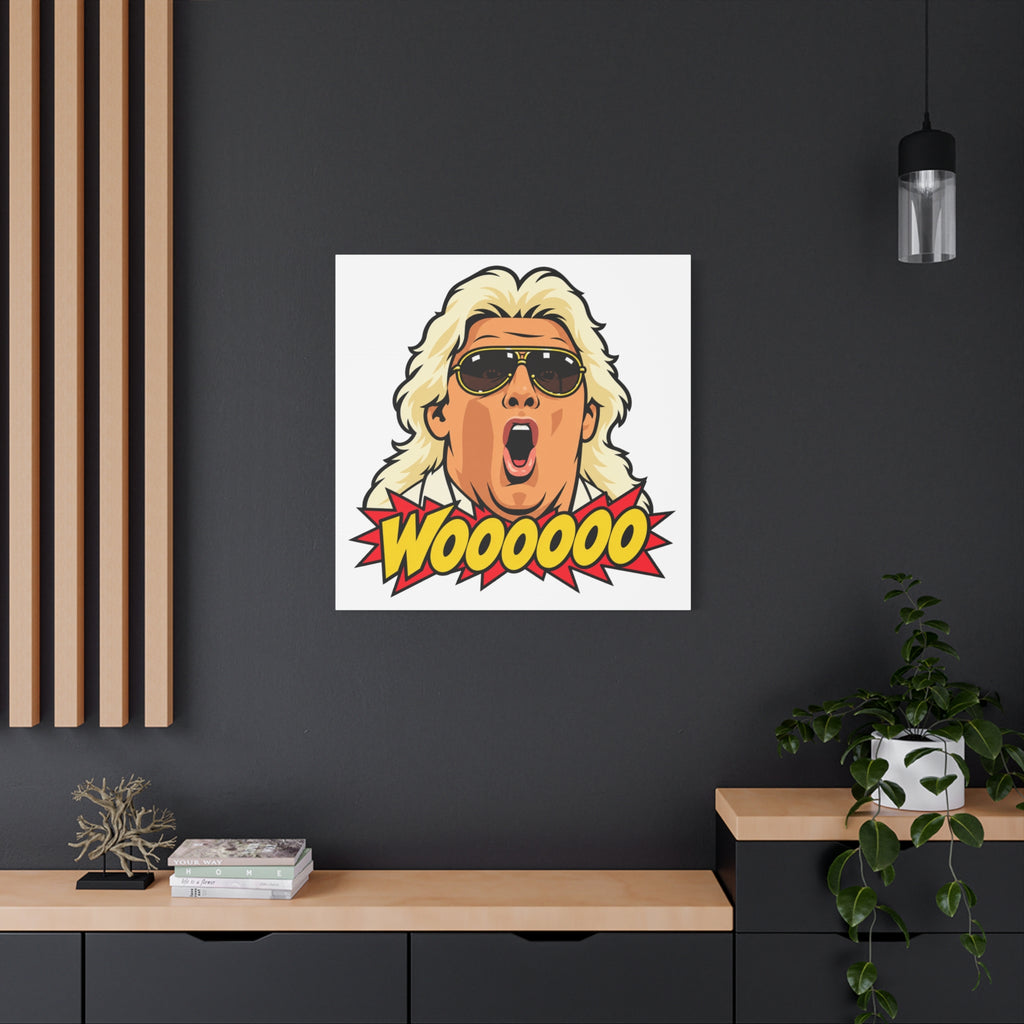 Woooooo Pop Art Canvas Wall Art - Classic 1980s Wrestling Flair