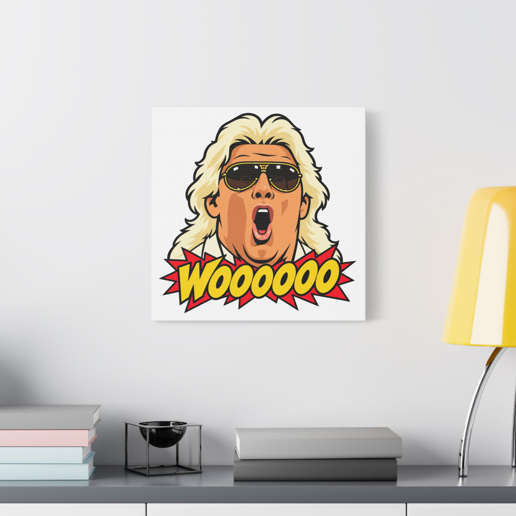 Woooooo Pop Art Canvas Wall Art - Classic 1980s Wrestling Flair