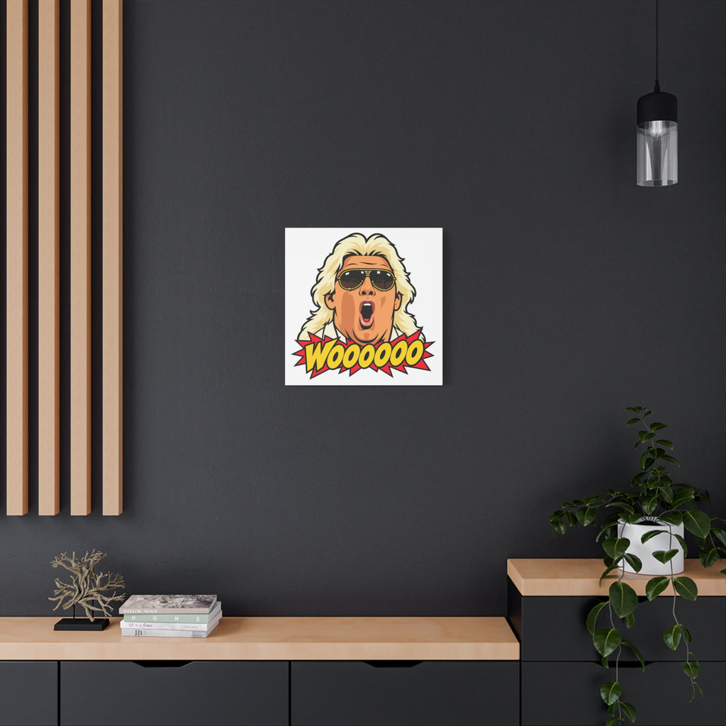 Woooooo Pop Art Canvas Wall Art - Classic 1980s Wrestling Flair