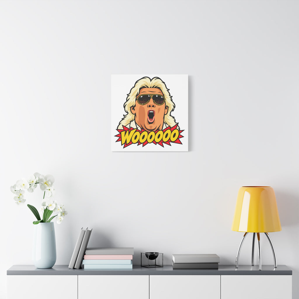 Woooooo Pop Art Canvas Wall Art - Classic 1980s Wrestling Flair