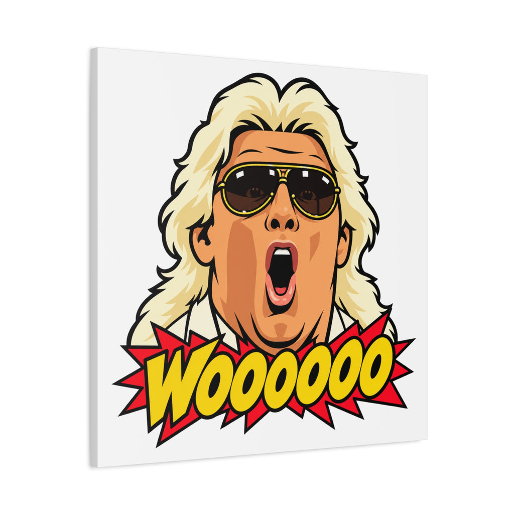 Woooooo Pop Art Canvas Wall Art - Classic 1980s Wrestling Flair