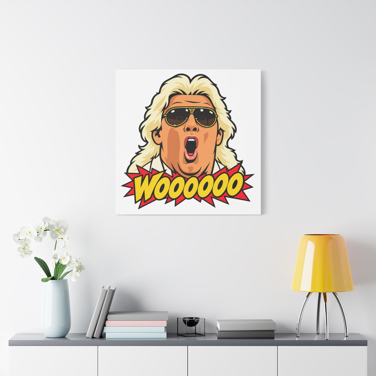 Woooooo Pop Art Canvas Wall Art - Classic 1980s Wrestling Flair