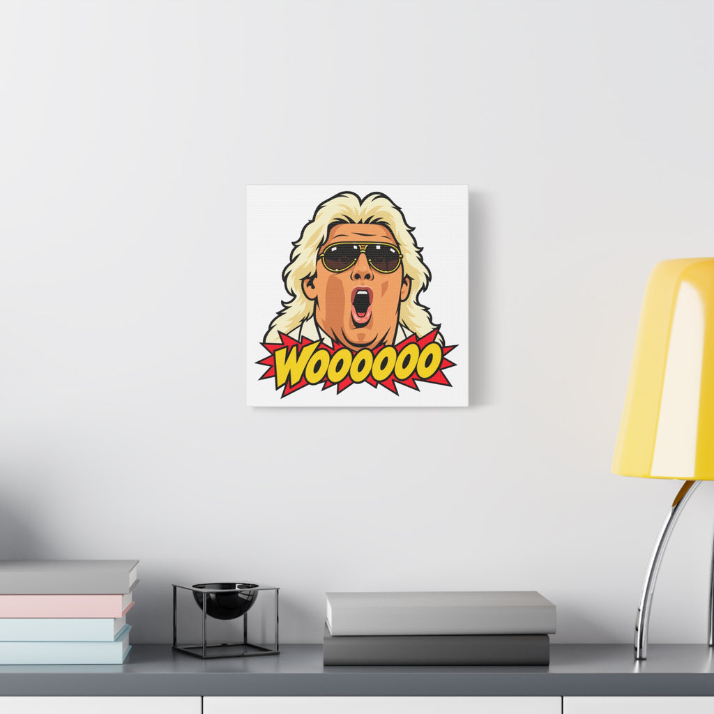 Woooooo Pop Art Canvas Wall Art - Classic 1980s Wrestling Flair