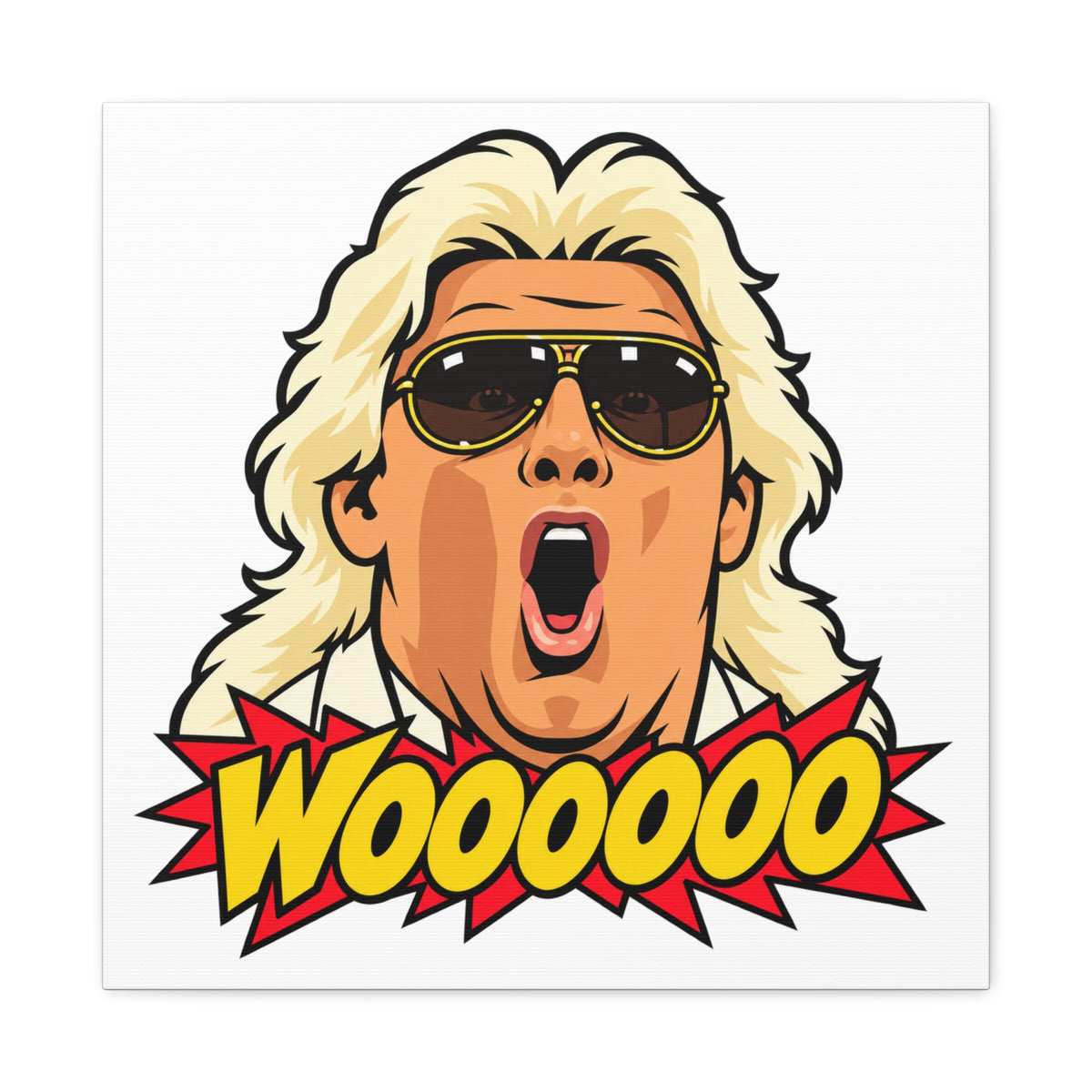 Woooooo Pop Art Canvas Wall Art - Classic 1980s Wrestling Flair