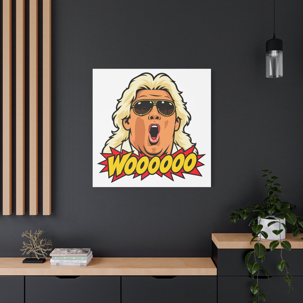 Woooooo Pop Art Canvas Wall Art - Classic 1980s Wrestling Flair