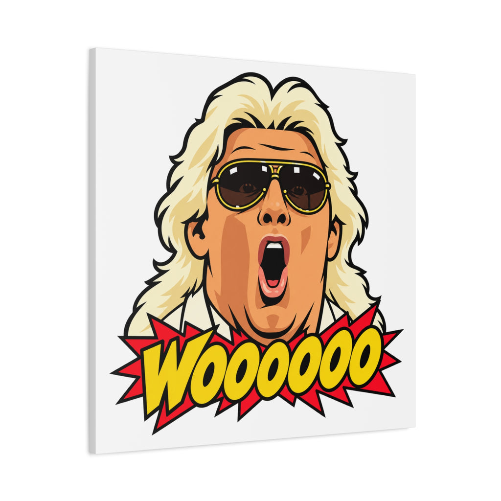 Woooooo Pop Art Canvas Wall Art - Classic 1980s Wrestling Flair