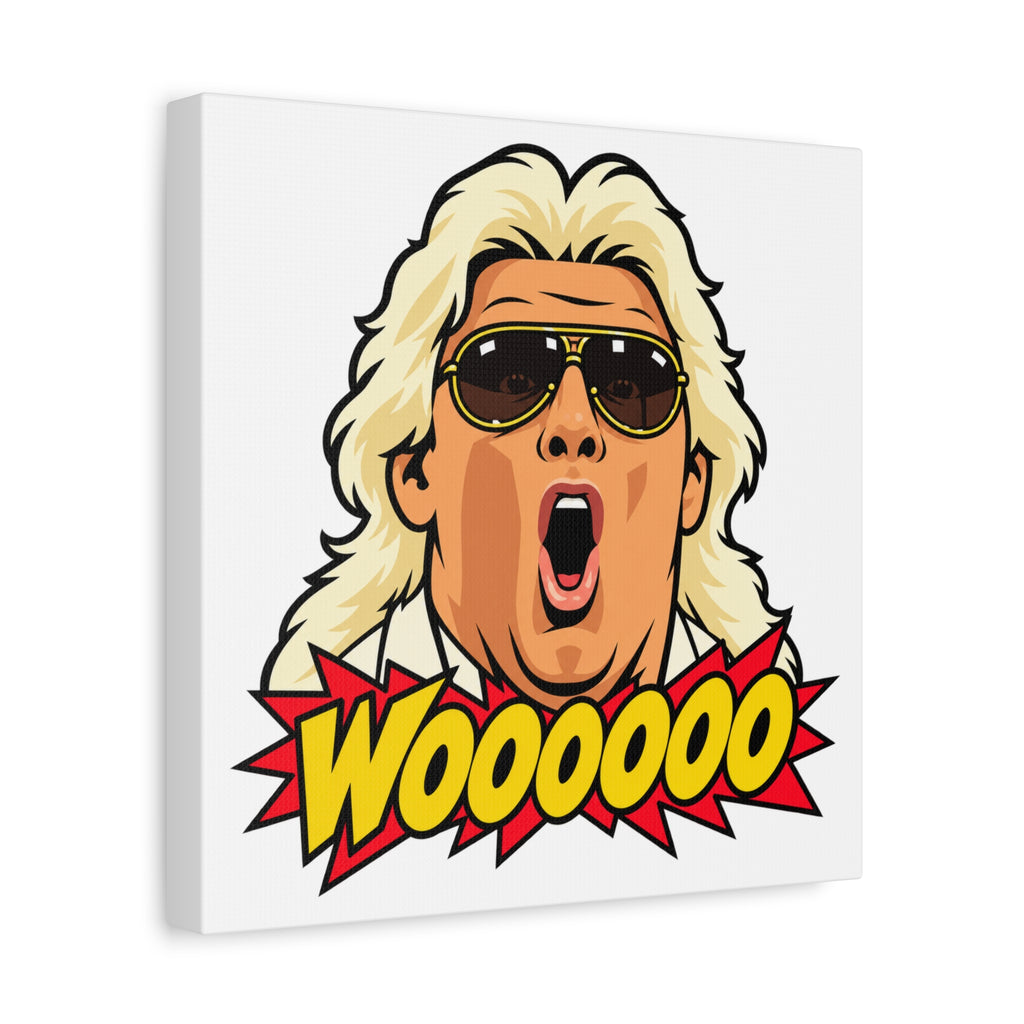 Woooooo Pop Art Canvas Wall Art - Classic 1980s Wrestling Flair