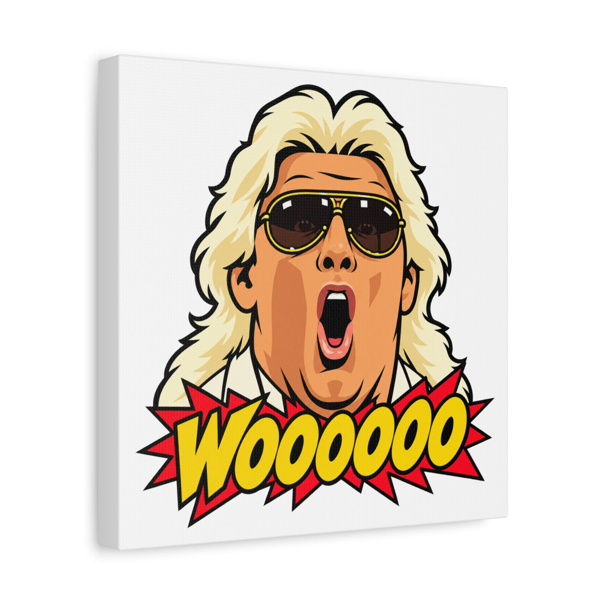 Woooooo Pop Art Canvas Wall Art - Classic 1980s Wrestling Flair