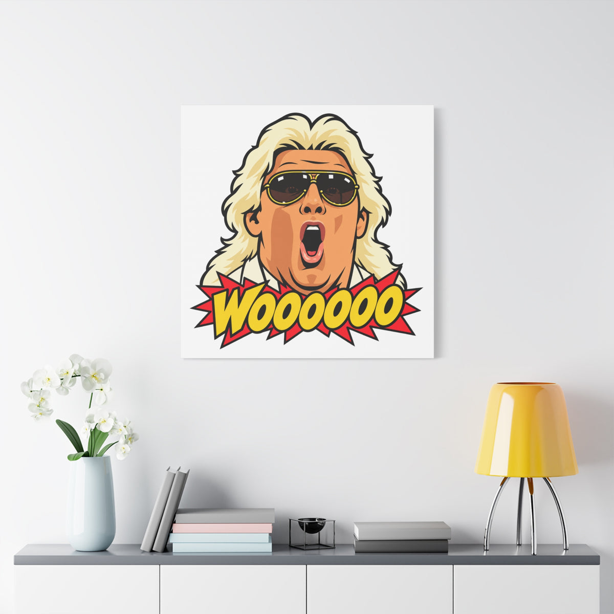 Woooooo Pop Art Canvas Wall Art - Classic 1980s Wrestling Flair