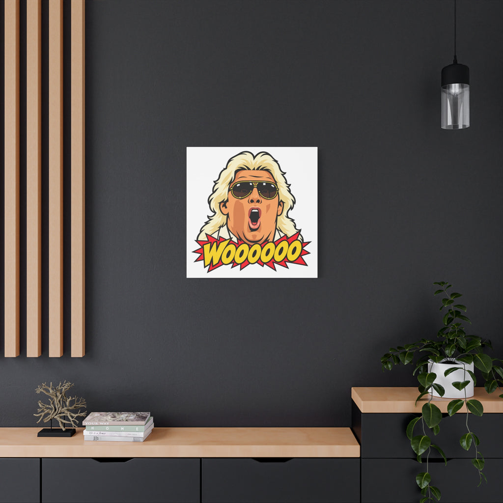 Woooooo Pop Art Canvas Wall Art - Classic 1980s Wrestling Flair