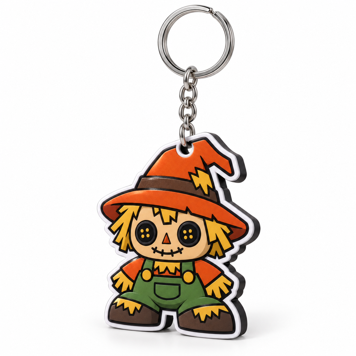 Jordan Mibblie Patchwork Plot Twist 2D personalized keychain with silver split-ring hardware