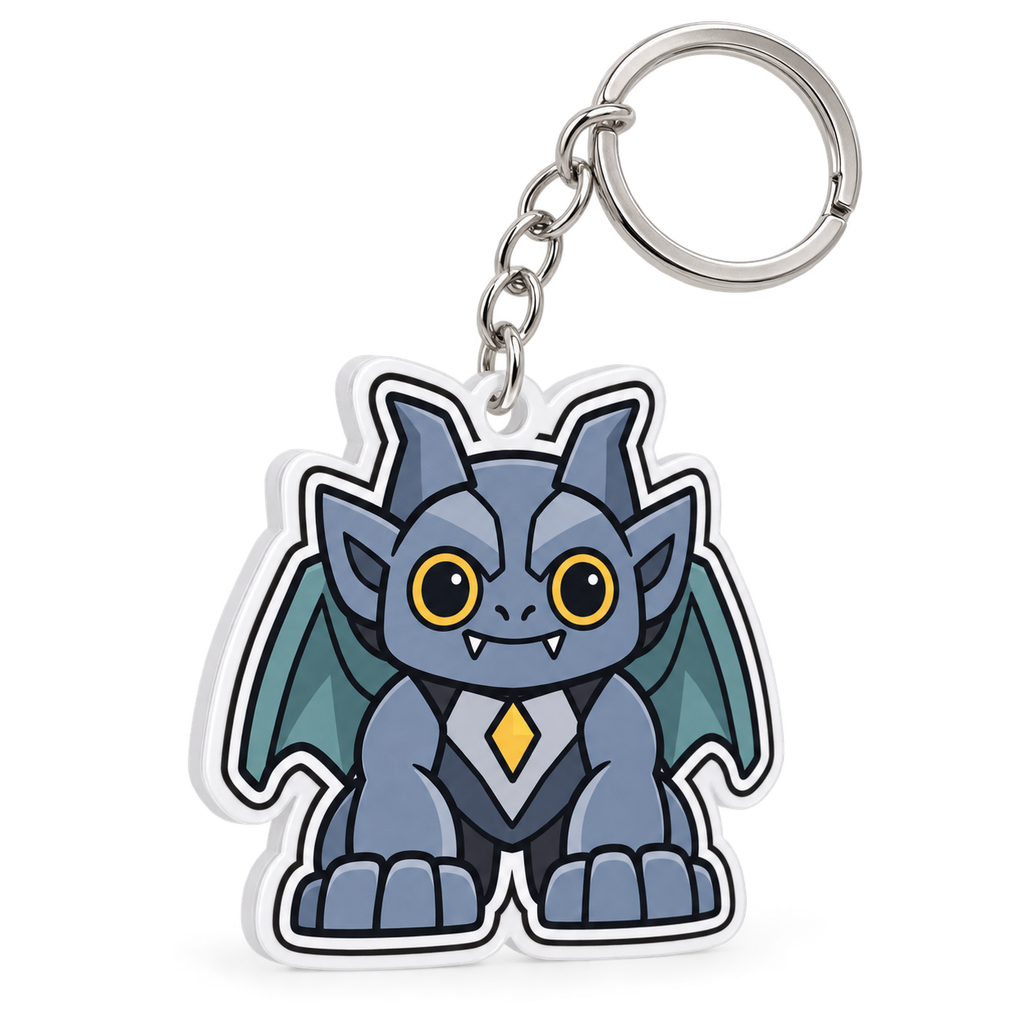 Priya Mibblie character 2D keychain with silver split-ring hardware
