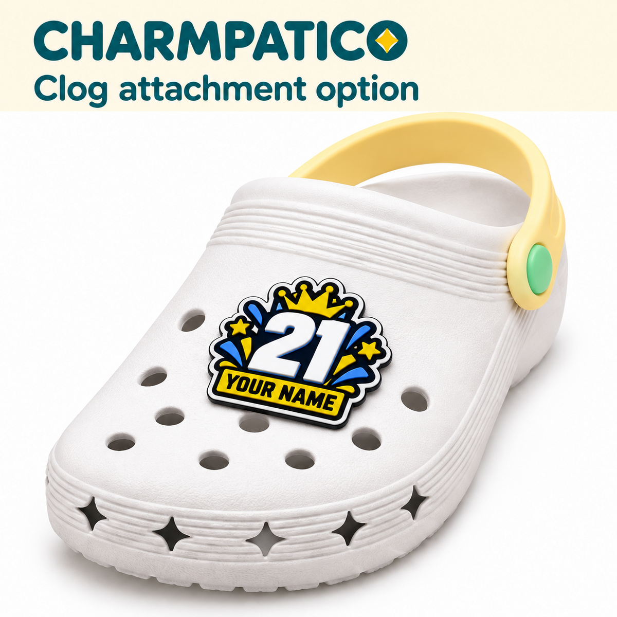 Charmpatico charm on foam clog